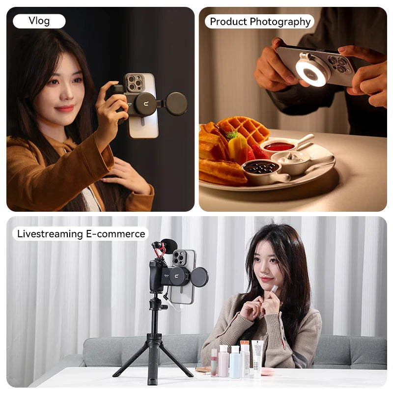 Ulanzi LM19 Bi-Colour MagSafe LED Light & Phone Stand for iPhone