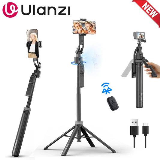 Ulanzi TT23 360° Auto-Tracking Selfie Stick Tripod with AI Face Tracking