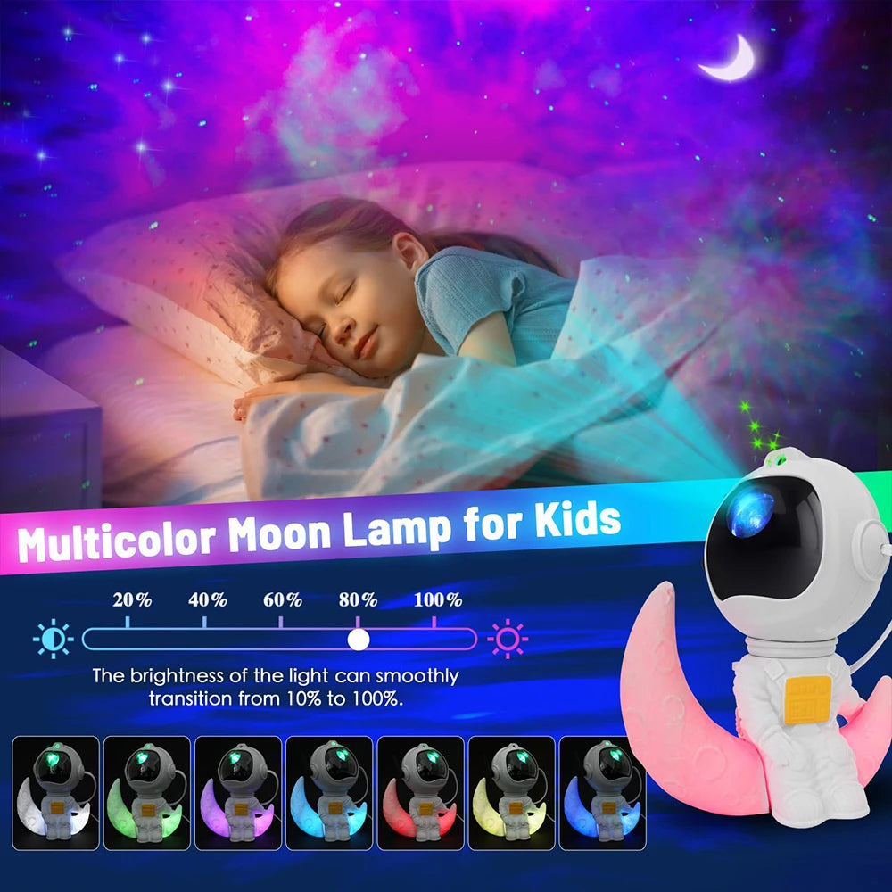 Astronaut Galaxy Night Light – Star Projector Nebula Ceiling Lamp for Bedroom