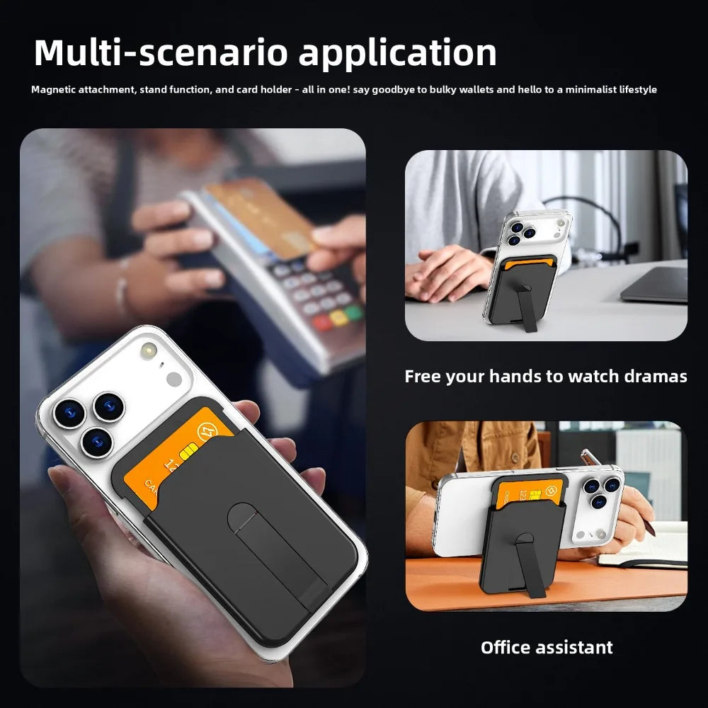 MagSafe Magnetic Wallet Case & Phone Stand for iPhone 15, 16 & 17 Pro Max