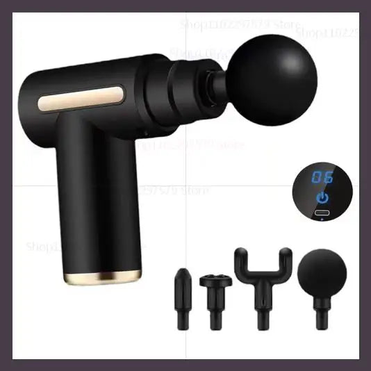 Fascia Gun Deep Tissue Massager – 6 Speeds & 4 Heads