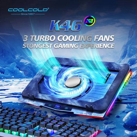 COOLCOLD RGB Air Compression Laptop Cooling Pad – Ultra-Quiet USB