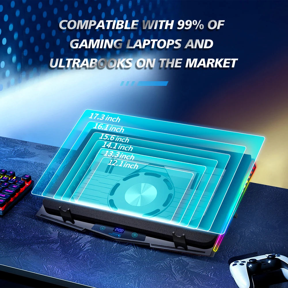 COOLCOLD RGB Air Compression Laptop Cooling Pad – Ultra-Quiet USB