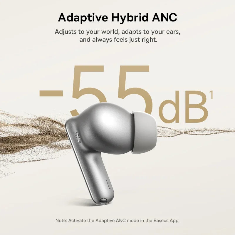 Baseus Bowie MP1 ANC Earbuds – -55dB, Bluetooth 6.0, IP55