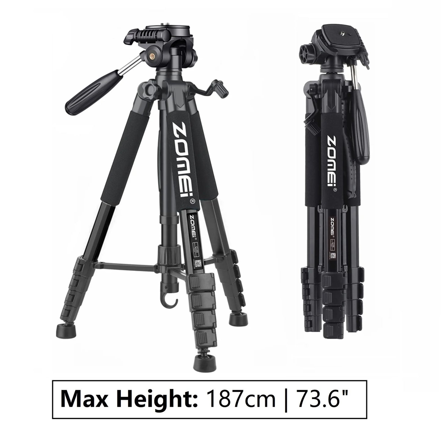 Zomei 187cm Aluminium Tripod for DSLR & Smartphones