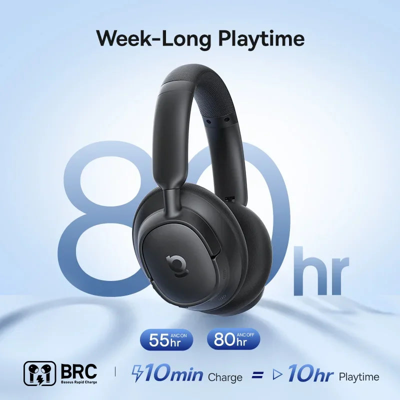 Baseus EH10 ANC Wireless Headphones – 80Hr, LDAC Hi-Res Audio