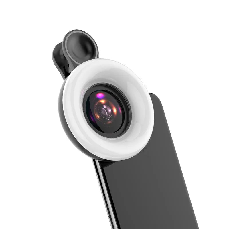 20X Macro Lens with LED Ring Fill Light – Clip-On for Smartphone