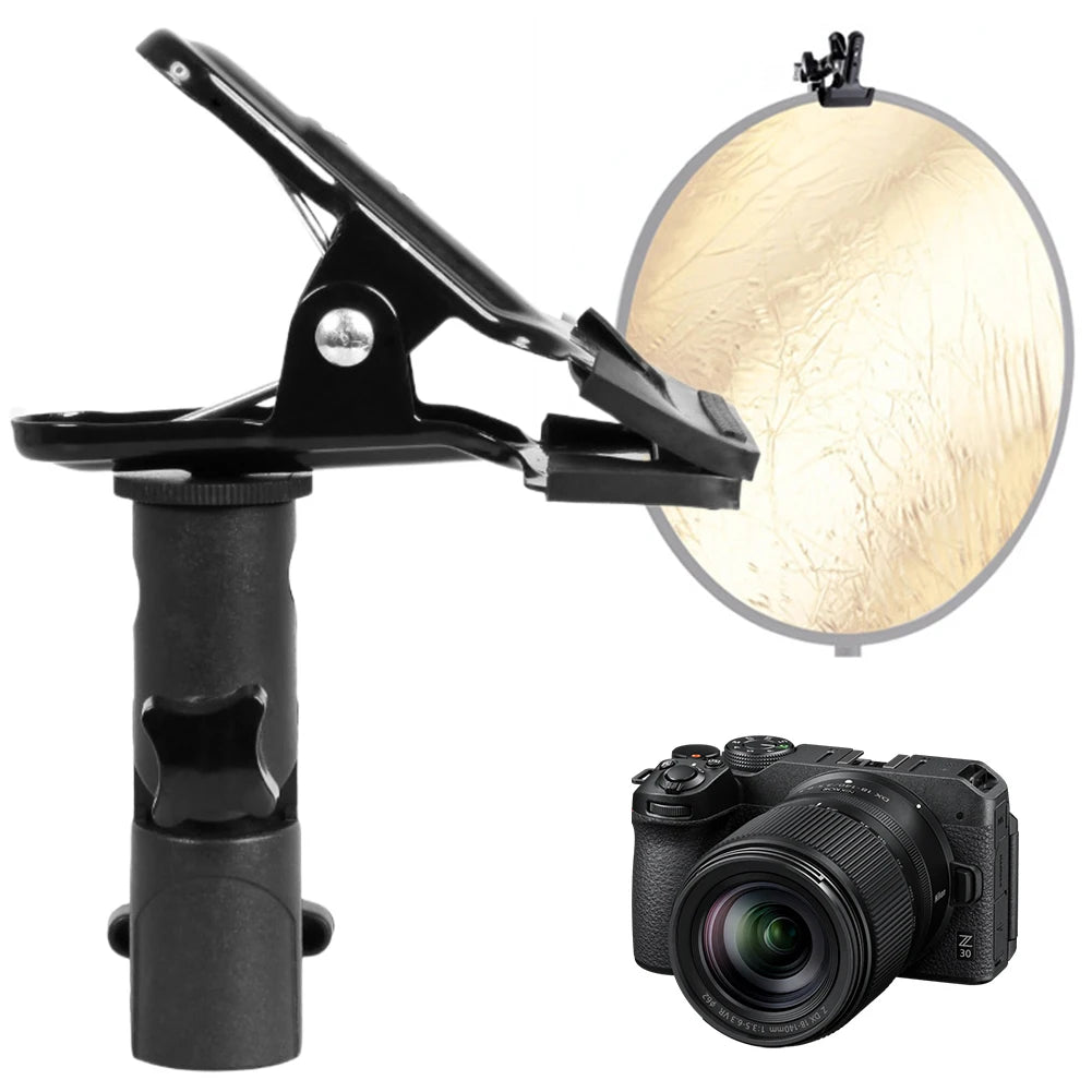 Heavy-Duty Reflector Clamp for Light Stand – 1/4" & 3/8" Mount