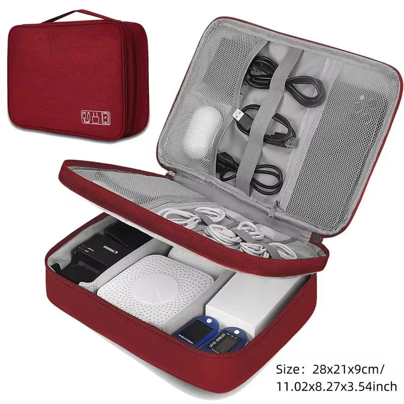 Waterproof Travel Cable Storage Bag – USB & Charger Electronic Organiser