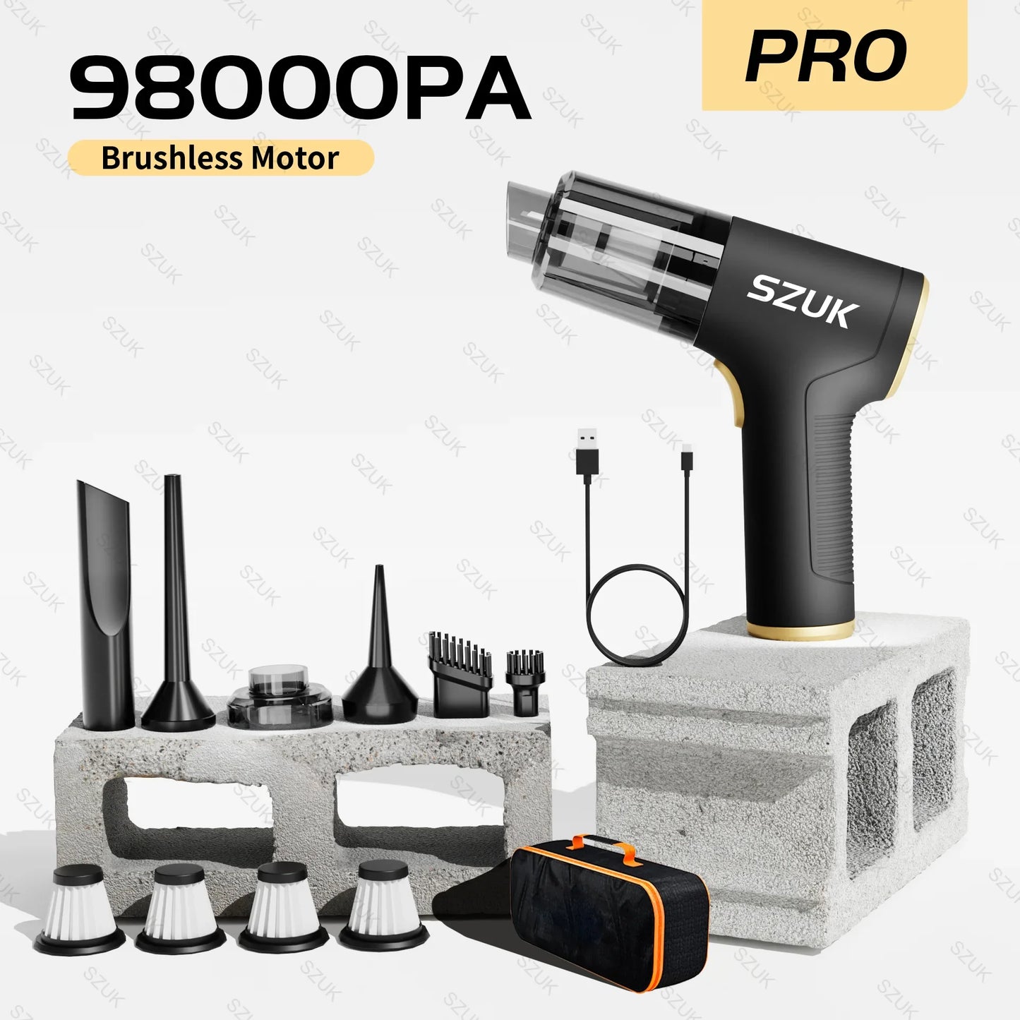 SZUK 98000PA Wireless Car Vacuum Cleaner with Brushless Motor