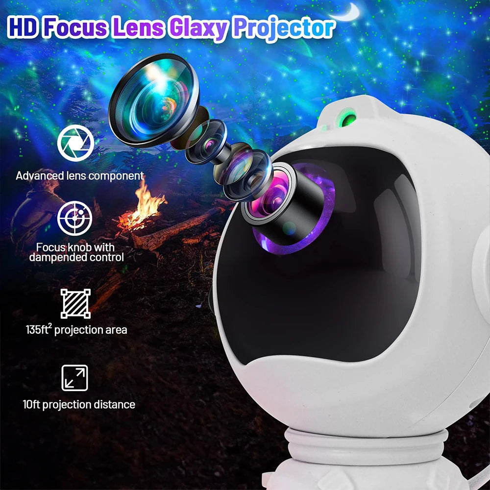 Astronaut Galaxy Night Light – Star Projector Nebula Ceiling Lamp for Bedroom
