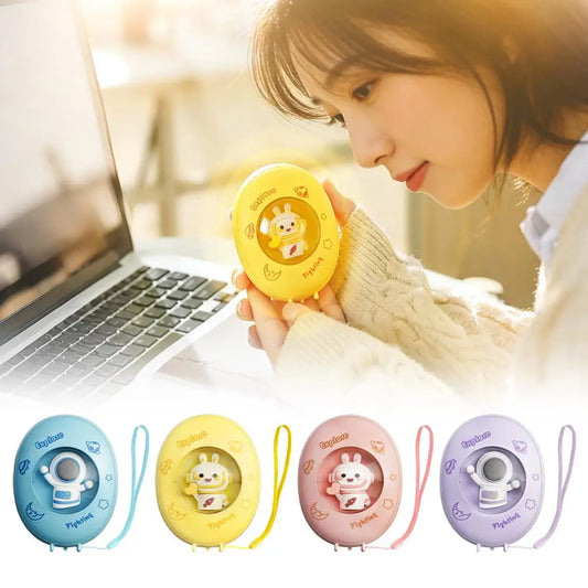 Cartoon Pocket Hand Warmer 1200mAh – USB Rechargeable with Ambient Light