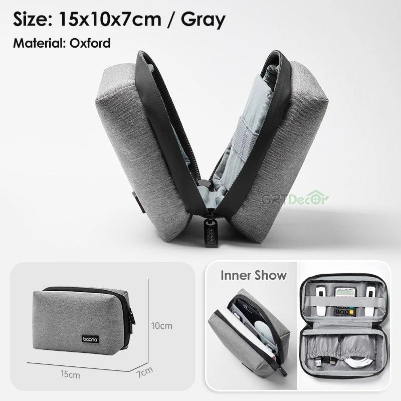 Multifunctional Electronics Accessories Organiser Bag – Cable, HDD & Earphone Storage