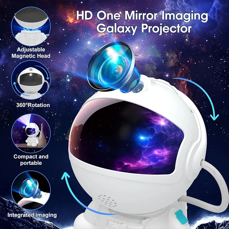Astronaut Planetarium Galaxy Projector with 12 Image Discs & LED Ceiling Light