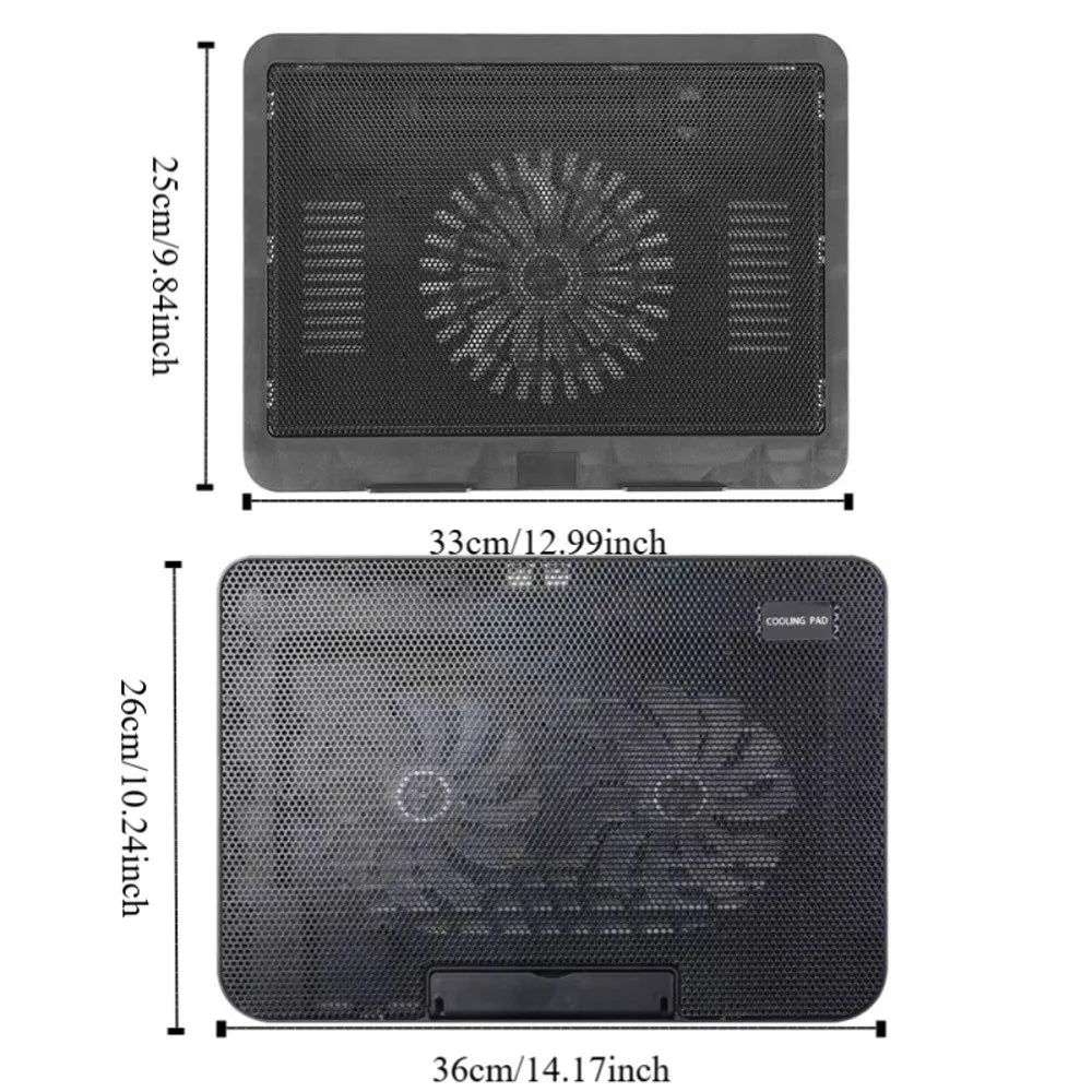 Portable Laptop Cooling Pad with USB & LED – Metal Mesh