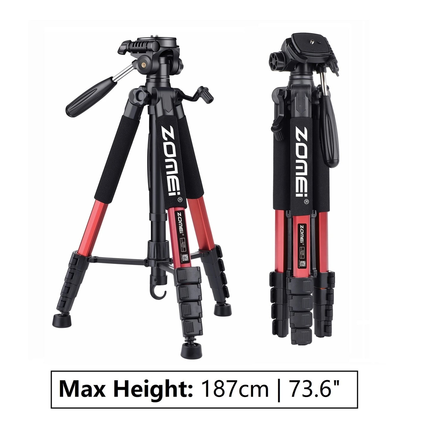 Zomei 187cm Aluminium Tripod for DSLR & Smartphones