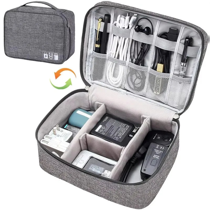 Waterproof Travel Cable Storage Bag – USB & Charger Electronic Organiser