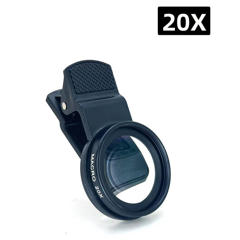 20X Macro Lens with LED Ring Fill Light – Clip-On for Smartphone