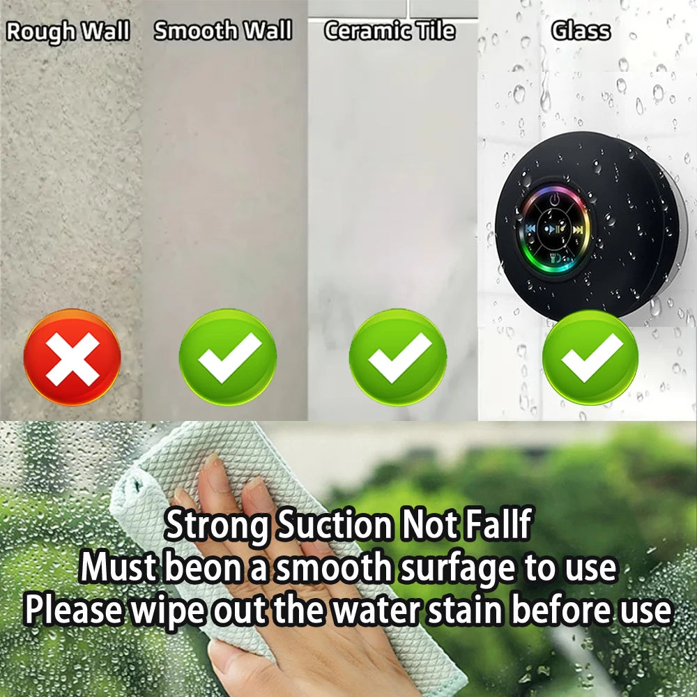 Portable Waterproof Bluetooth Speaker with LED Light