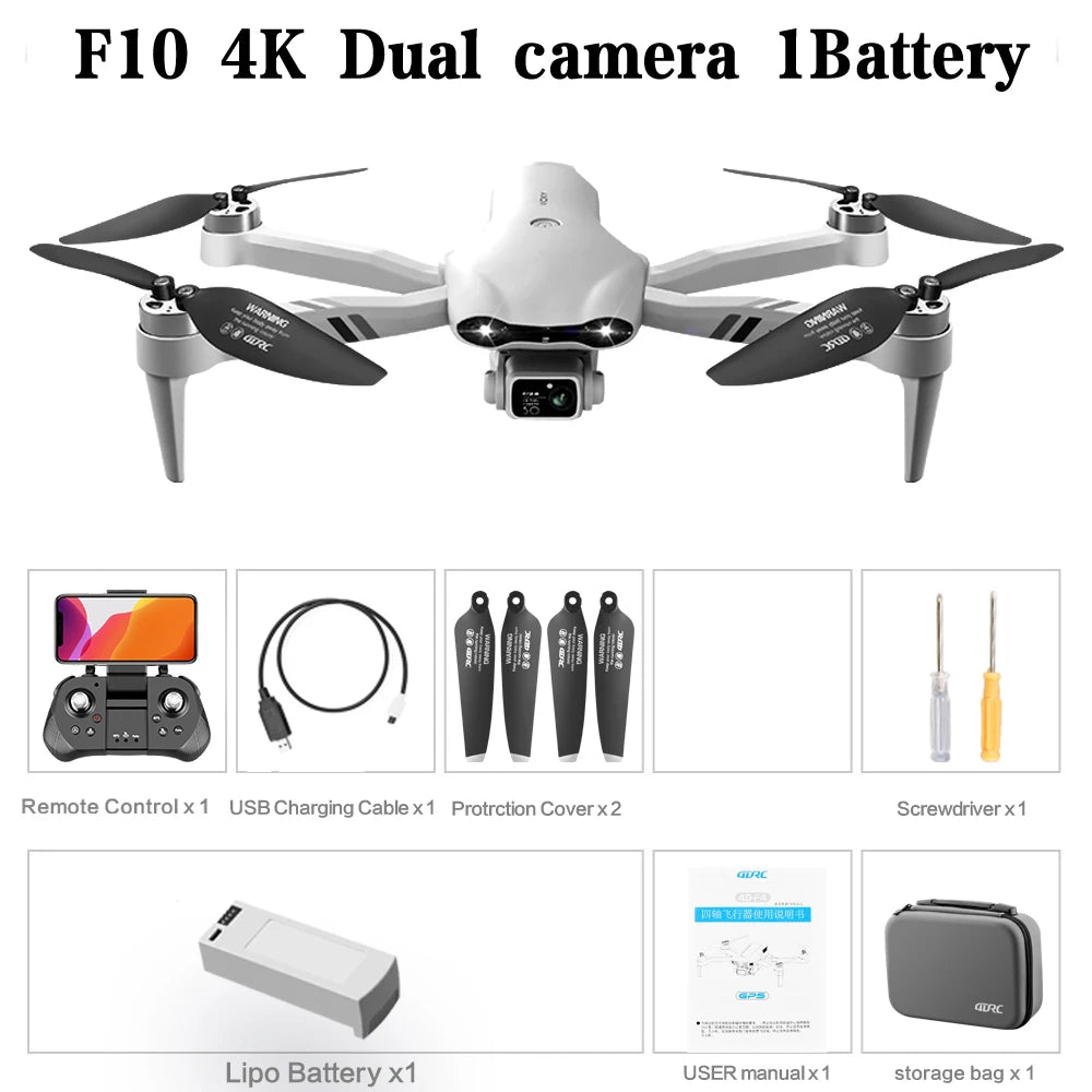 4DRC F10 GPS Drone – 6K HD Dual Camera, Brushless, 2KM Range