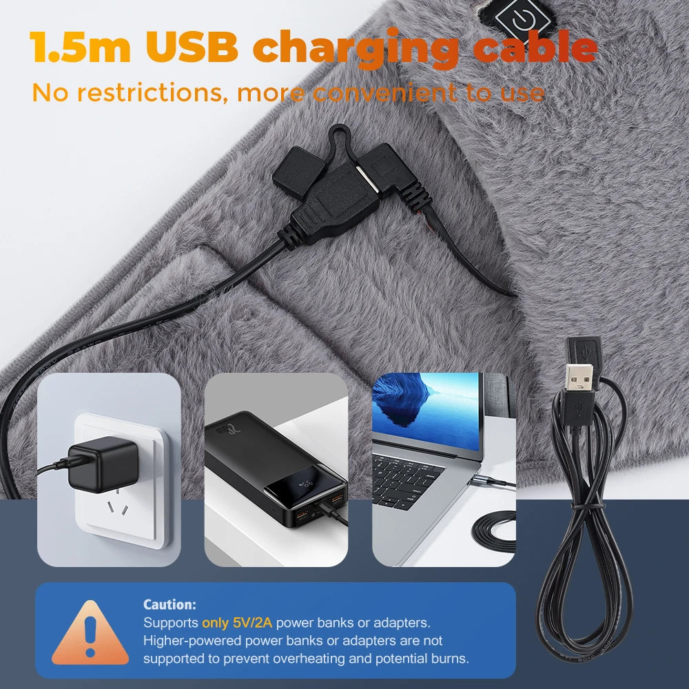 USB Rechargeable Electric Heating Pad – 3-Level Abdominal & Hand Warmer