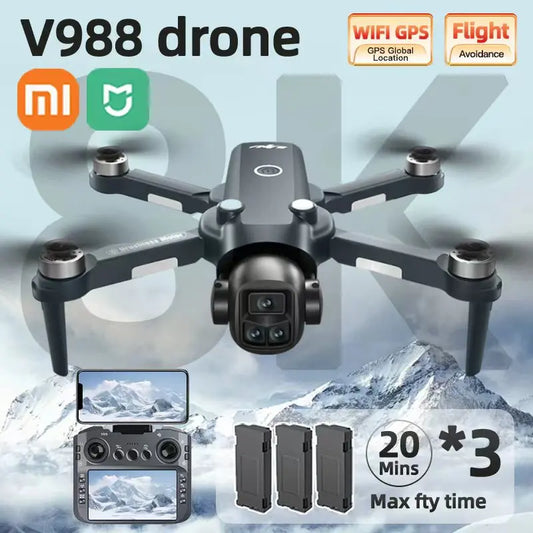 Xiaomi Mjia V988 Drone – 4K/8K HD Dual Camera, Brushless FPV