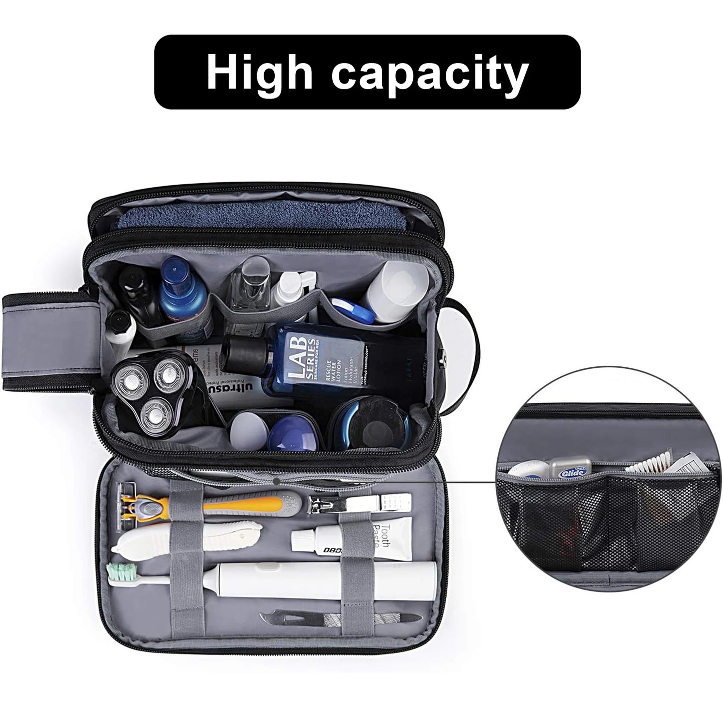 Men's Waterproof Travel Toiletry Bag – Dopp Kit & Shaving Organiser