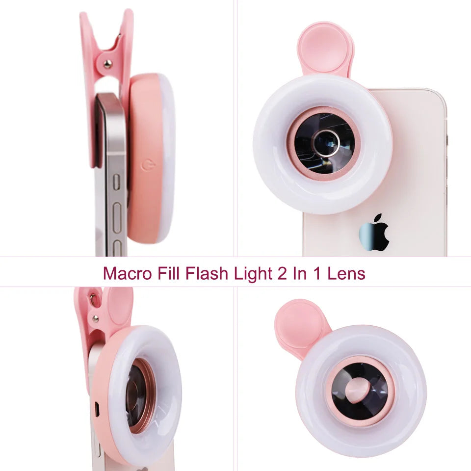 15X Zoom Macro Lens with LED Light – Clip-On Phone Magnifier