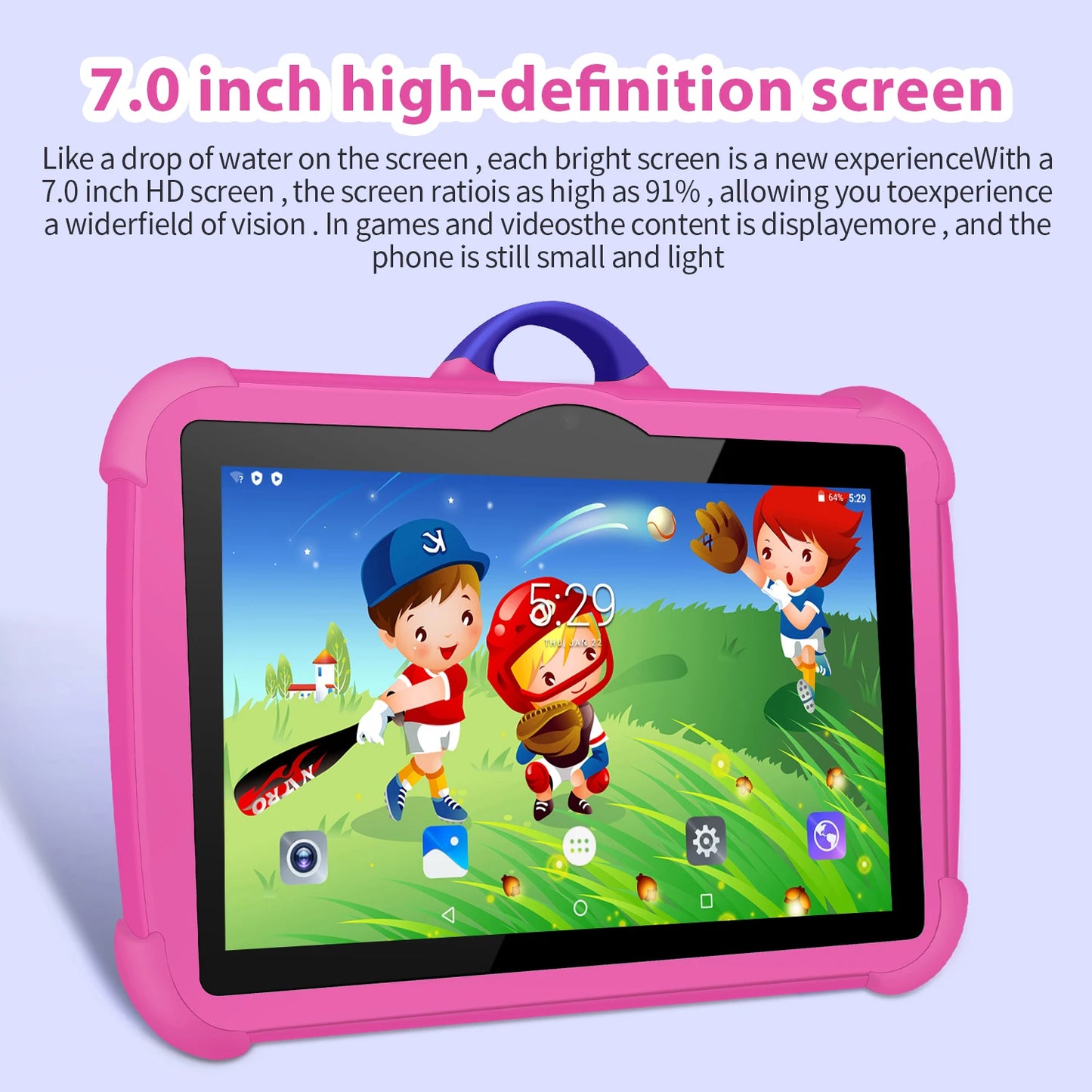 Kids Tablet 7" Android 13 – 4GB RAM, 64GB, Dual Camera