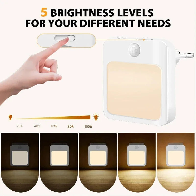 Motion Sensor Plug-In LED Night Light for Bedroom & Bedside