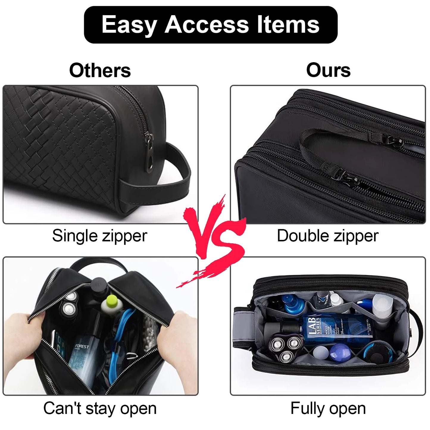 Men's Waterproof Travel Toiletry Bag – Dopp Kit & Shaving Organiser