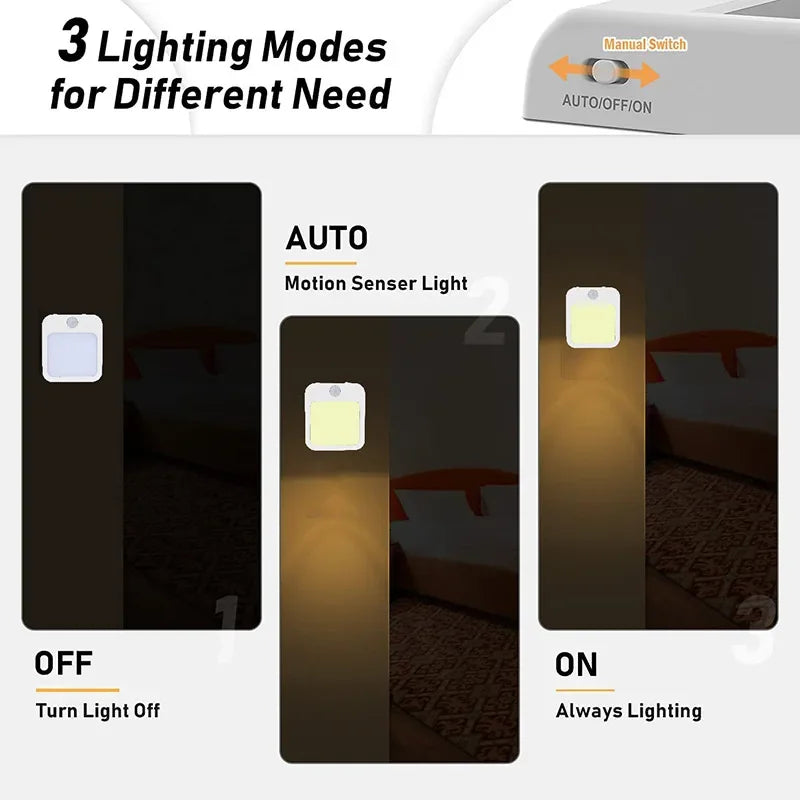 Motion Sensor Plug-In LED Night Light for Bedroom & Bedside