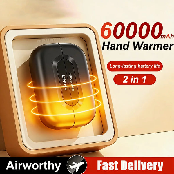 2-in-1 Magnetic Hand Warmer & Power Bank with Digital Display