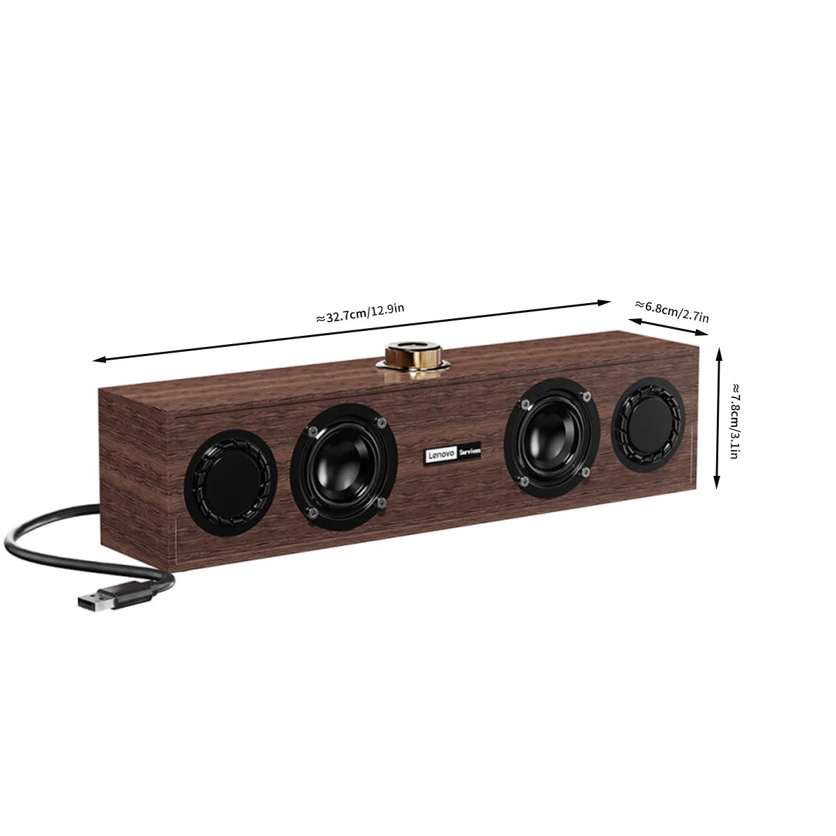 Lenovo C02 Retro Bluetooth & Wired Speaker for TV, PC & Mobile
