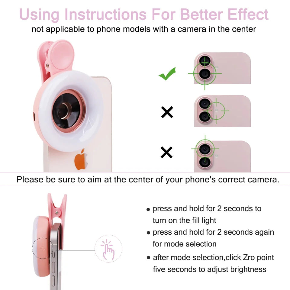 15X Zoom Macro Lens with LED Light – Clip-On Phone Magnifier
