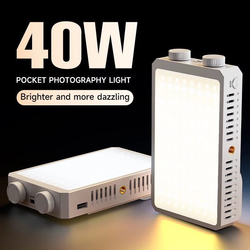 40W Handheld LED Fill Light Panel 2800K-9000K for Photography | Makwando