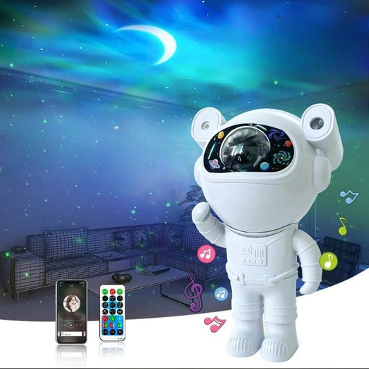 Astronaut Starlight Projector with Bluetooth Speaker – LED Aurora Night Light