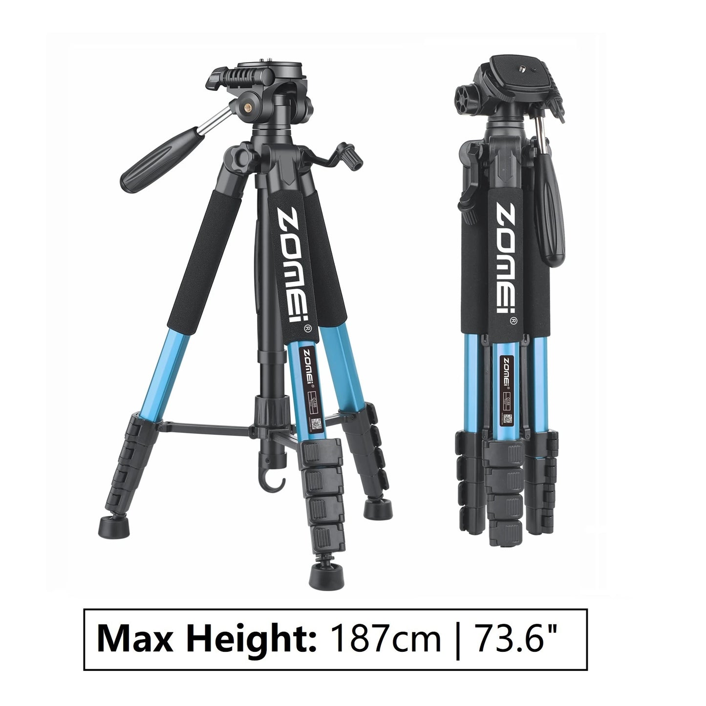 Zomei 187cm Aluminium Tripod for DSLR & Smartphones