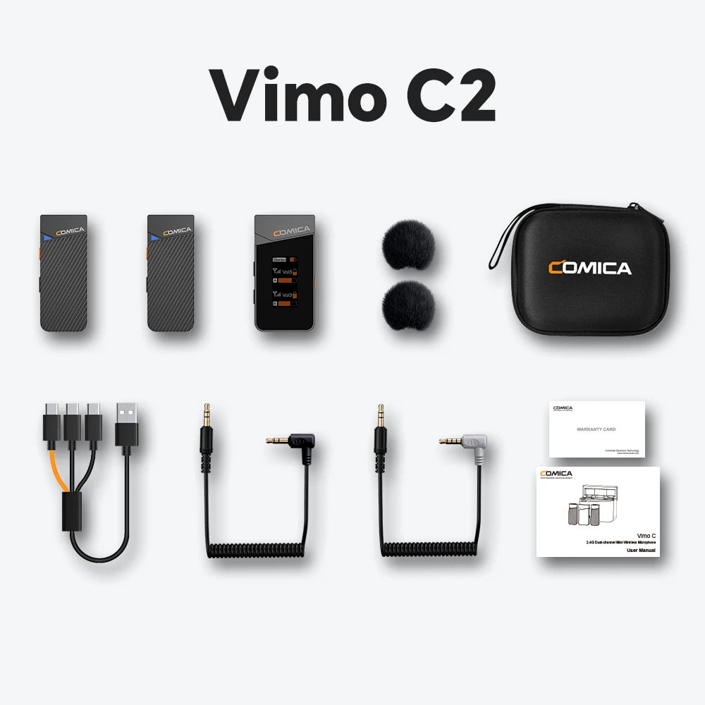 COMICA Vimo C 2.4G Wireless Lavalier Microphone with Charging Case