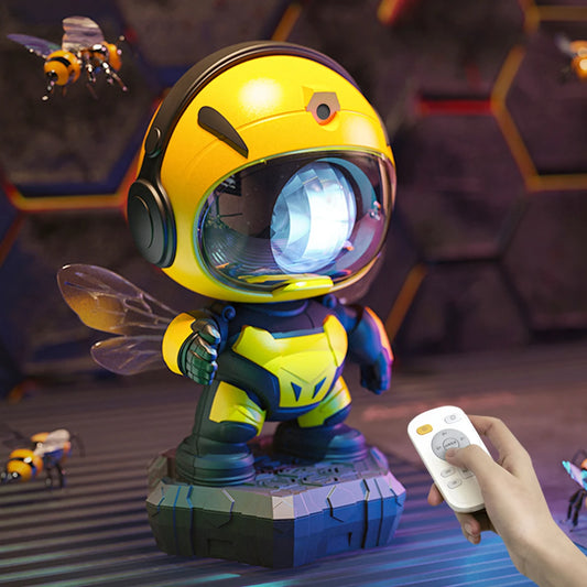 Bee Astronaut Galaxy Star Projector Night Light for Kids with Remote