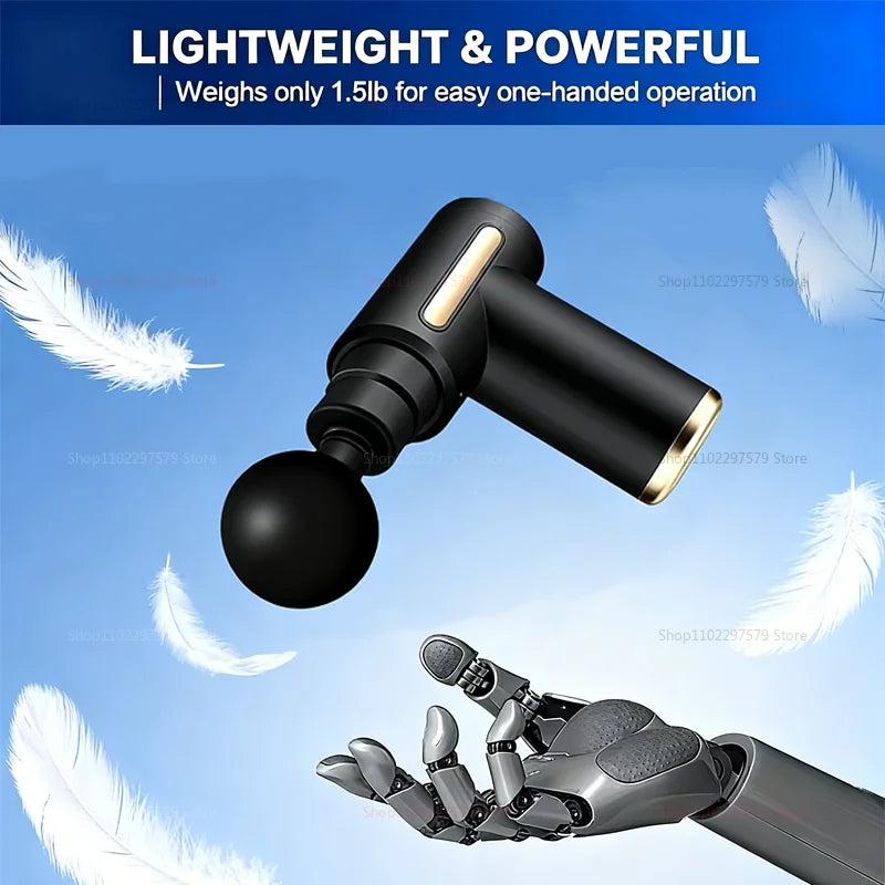 Fascia Gun Deep Tissue Massager – 6 Speeds & 4 Heads