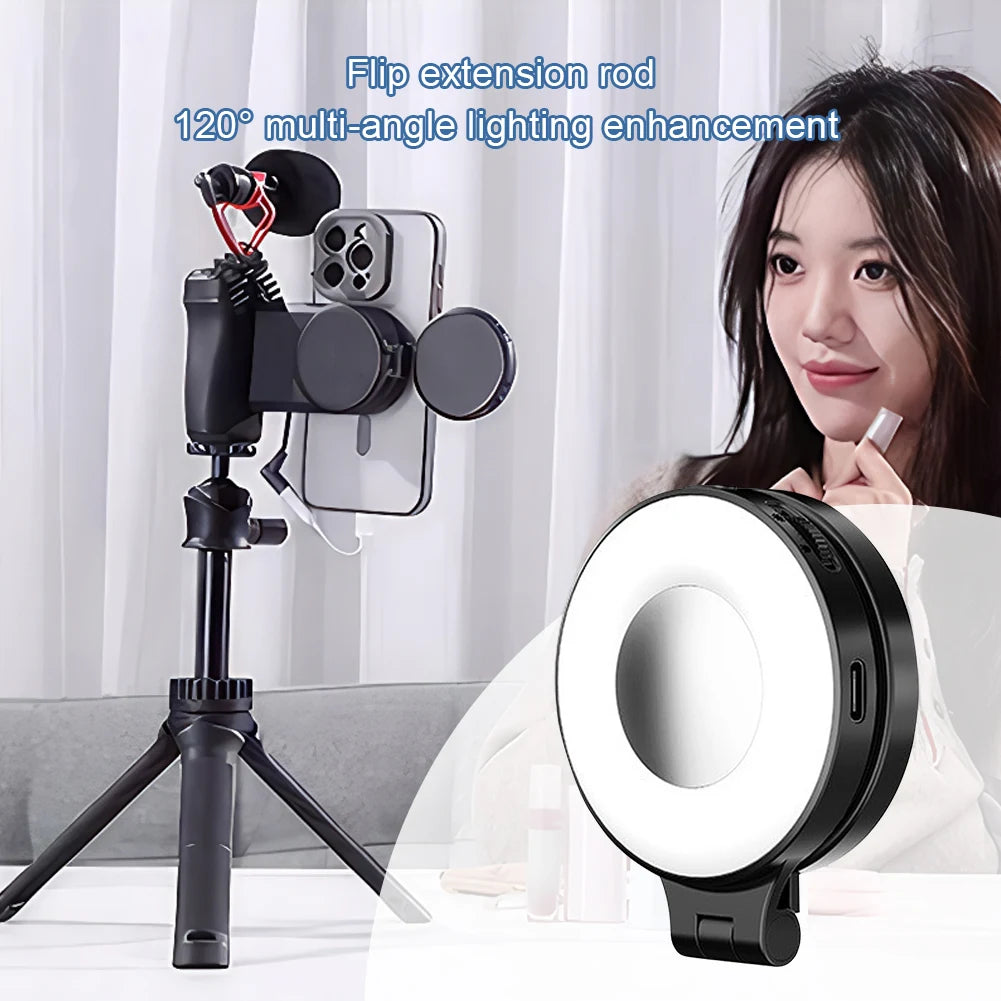 Magnetic LED Beauty Light with Mirror for Phone & Live Streaming