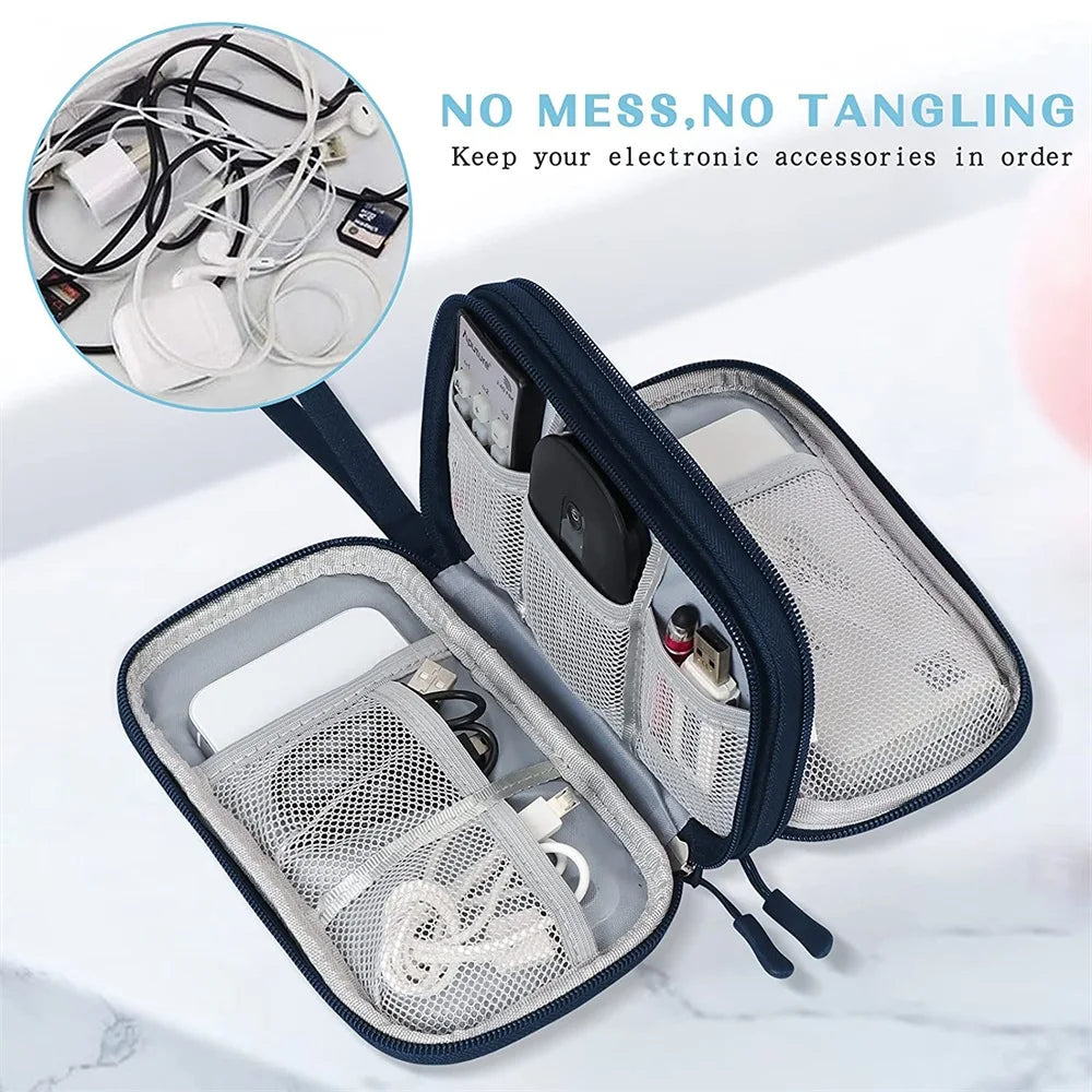 Waterproof Double-Layer Electronics Travel Organiser