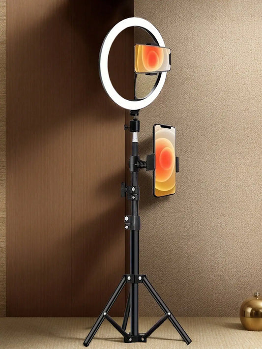 110cm Tripod Stand with 10" Ring Fill Light for Live Streaming & Selfies