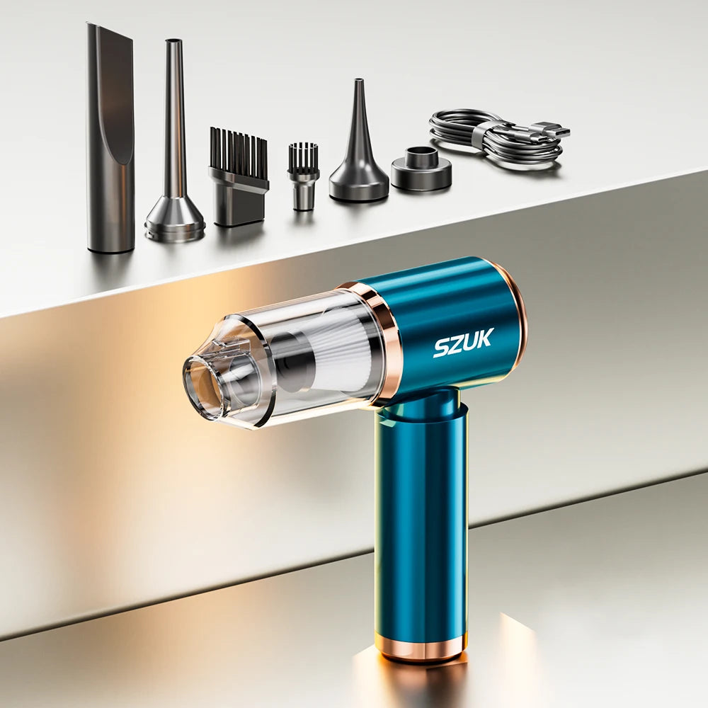 SZUK Mini Car Vacuum Cleaner 165000PA – Wireless Type-C Charging
