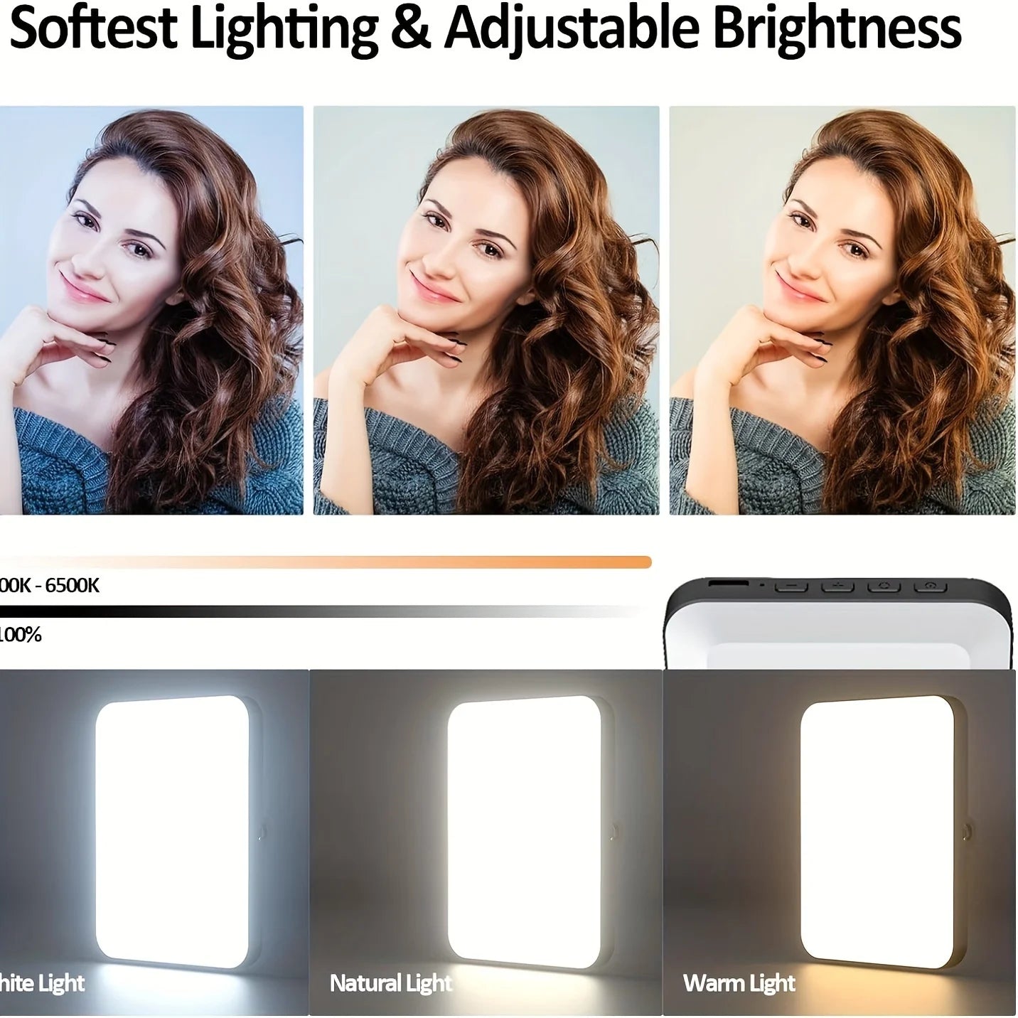 Rechargeable Magnetic LED Selfie Light – 3 Modes, 120 LEDs, Clip-On