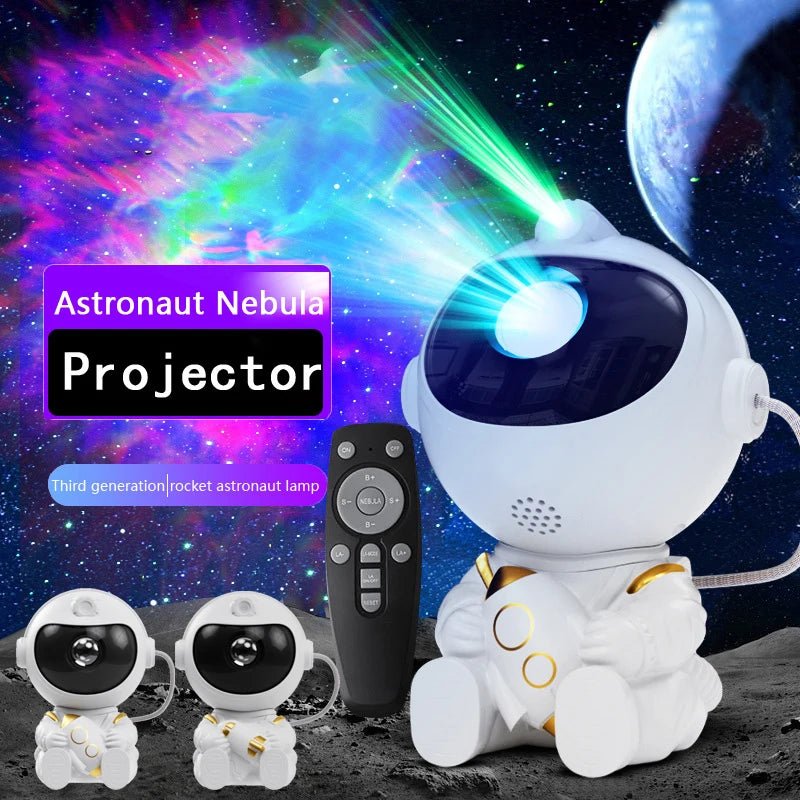 Astronaut Space Star Projector – Galaxy Night Light with Timer & Remote