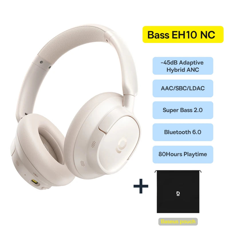 Baseus Bowie H1s ANC Wireless Headphones – 120Hr Battery