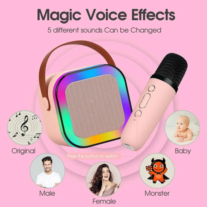 K12 Karaoke Machine with Wireless Microphones & RGB Lights