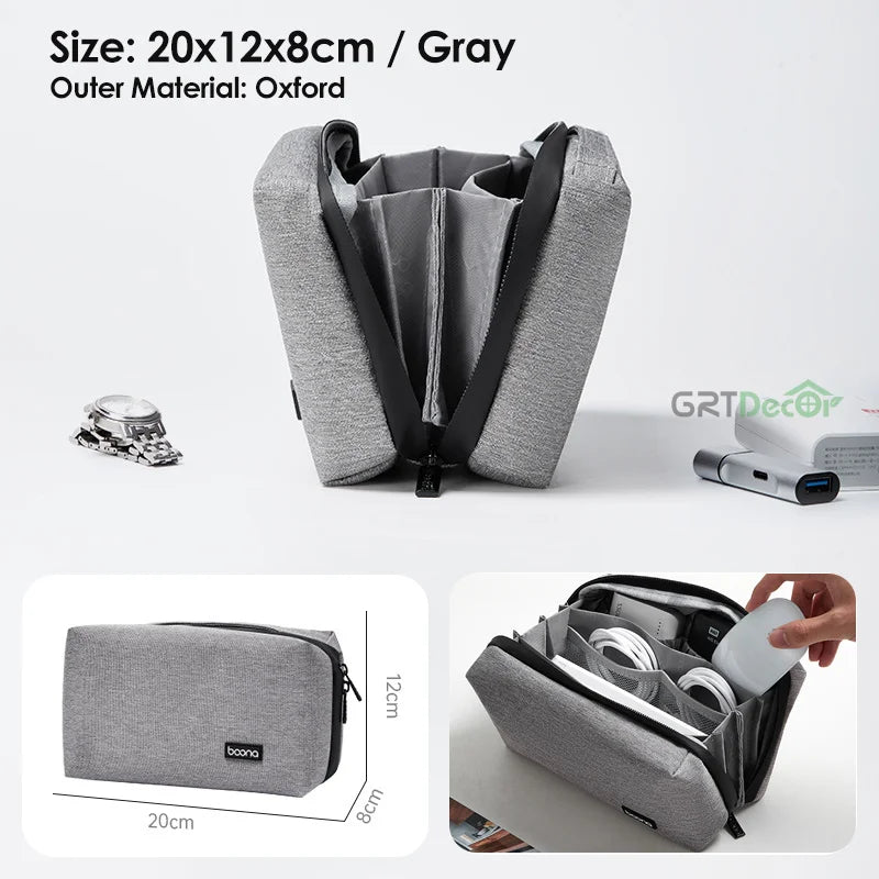 Multifunctional Electronics Accessories Organiser Bag – Cable, HDD & Earphone Storage